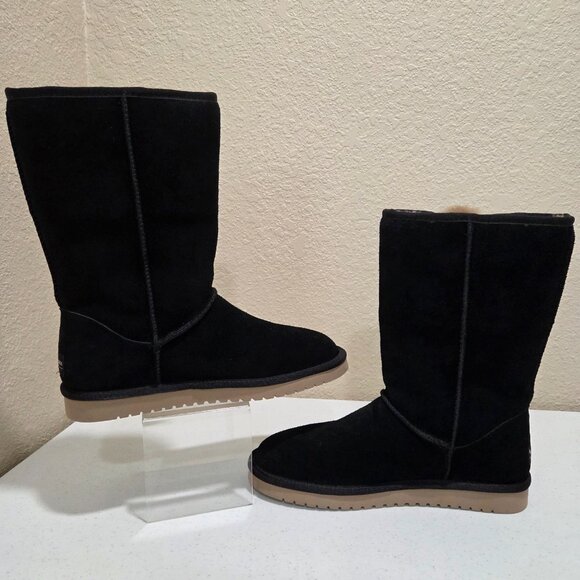 Ugg Boots Black Size 9 Women's Mid-Calf Bailey Bow II By Koolaburra Pom Poms - Picture 2 of 12